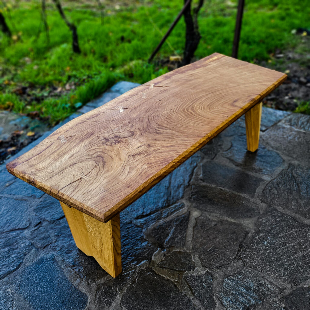 Klupa od end-grain hrasta, 100 cm šrine