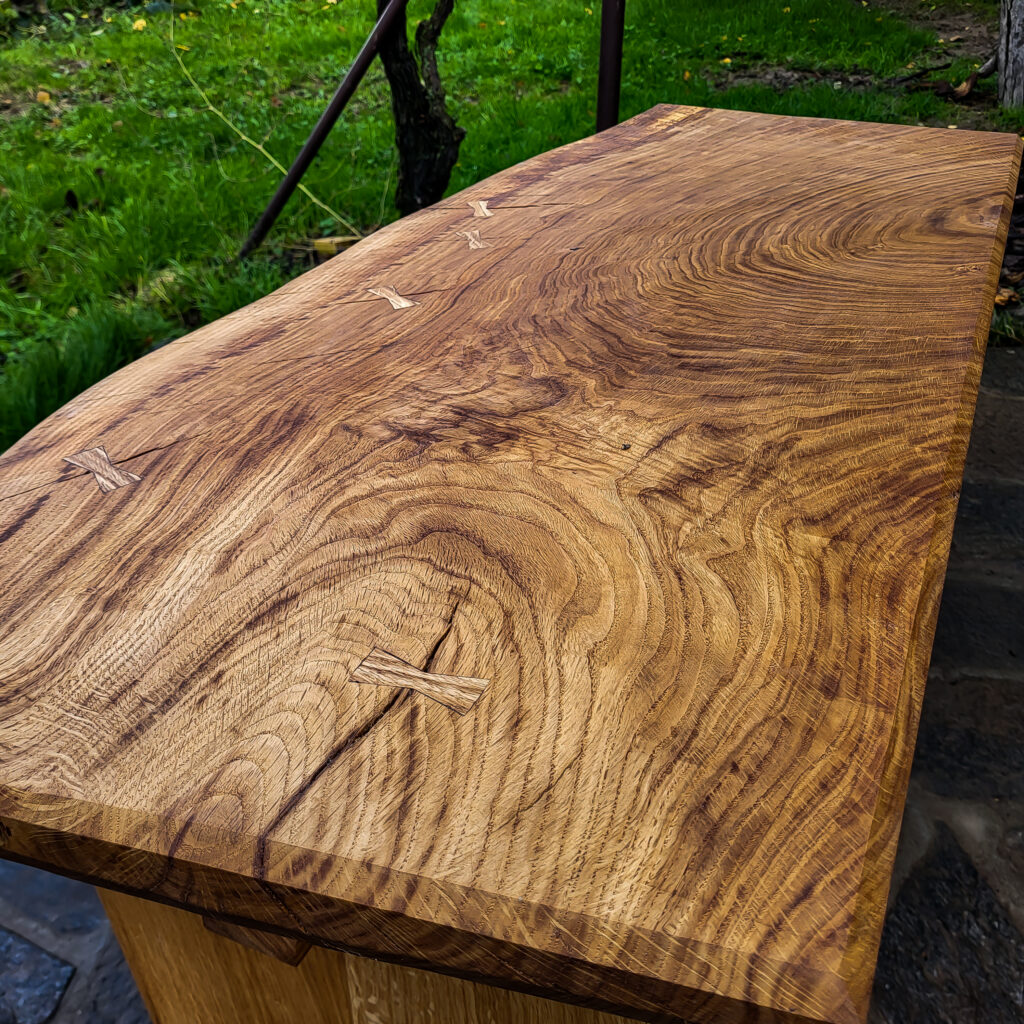 Klupa od end-grain hrasta, 100 cm šrine